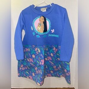 Disney Vintage Pocahontas Sweatshirt Dress Cotten Polyester Blend + Acrylic 4T
